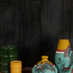 ARTYSTA BEAUTIFYING LIVES Green & Yellow 2 Pieces Printed Teracotta Flower Vases-image-24