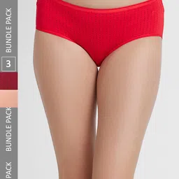 FashionRack Women Pack Of 3 Assorted Printed Cotton Hipster Briefs-image-86
