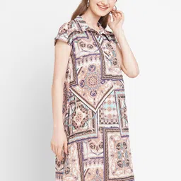Cloth Haus India Printed Pure Cotton A-Line Dress-image-91