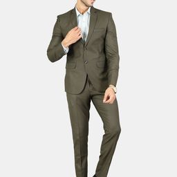 Wintage Men Green Solid Single-Breasted 3-Piece Suit-image-35