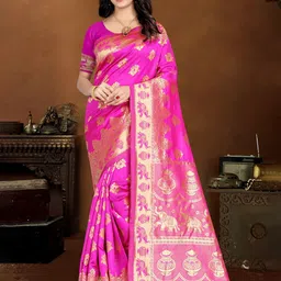 KALINI Floral Woven Design Zari Kanjeevaram Saree-picture-48