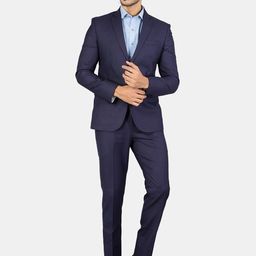 Wintage Men Blue Solid Single-Breasted 3-Piece Suit-image-33