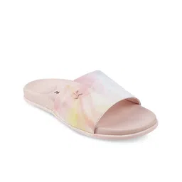 Mochi Women Pink Printed Open Toe Flats-50