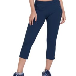 LAASA SPORTS Women Navy Blue Regular Fit Capris Trackpant With Pockets-image-66