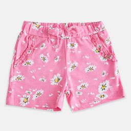 Pantaloons Junior Girls Pink Floral Printed Shorts-picture-24