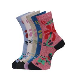 Dollar Socks Women Pack Of 5 Assorted Calf Length Cotton Socks-image-47