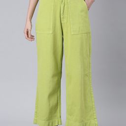 SHOWOFF Women Mid Rise Wide Leg Clean Look Stretchable Jeans-image-10