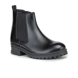 GARDIN Women Black Solid Heeled Boots-image-14