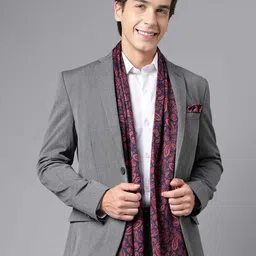 Tossido Paisley Printed Satin Stole & Pocket Square-image-83