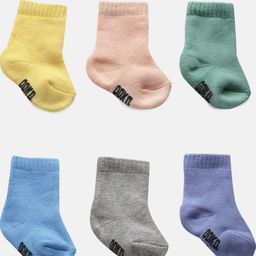 OOKA Kids Pack Of 6 Solid Above Ankle Pure Cotton Socks-image-99