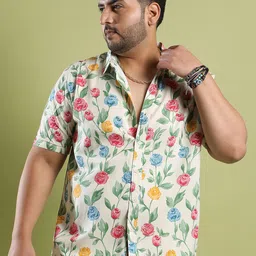 Instafab Plus Size Floral Printed Classic Regular Fit Casual Shirt-picture-13