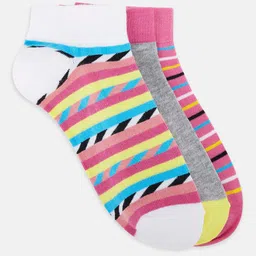Honey by Pantaloons Women Pack Of 3 Striped Ankle-Length Socks-19