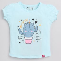 Ginie Graphic Printed Puff Sleeves Pure Cotton Top-image-51