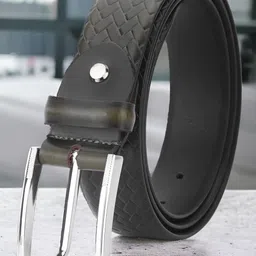 The Roadster Lifestyle Co. Men Textured Slider Buckle Closure Belt-image-10