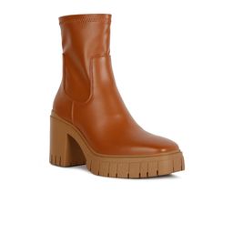 London Rag Women Tan Solid Casual Ankle Block-Heeled Boots-12