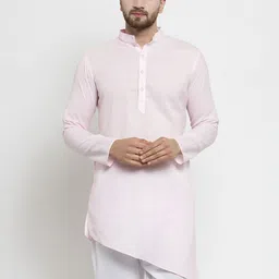 TREEMODA Mandarin Collar Asymmetric Hem Kurta-image-6