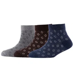 Cotstyle Men Pack Of 3 Patterned Cotton Ankle Length Socks-51