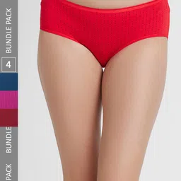 FashionRack Women Pack Of 4 Assorted Printed Cotton Hipster Briefs-picture-12