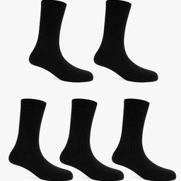 TOFFCRAFT Men Pack Of 5 Ribbed Cotton Anti-Odour Calf-Length Socks-31