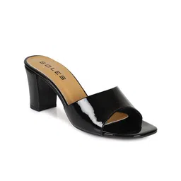 SOLES Black Block Sandals-56