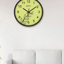 OLIVE TREE Black & Green Printed Round Shaped Contemporary Analogue Wall Clock-29