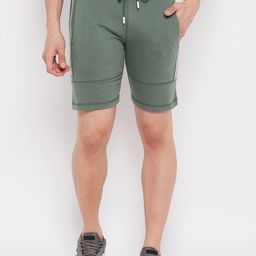 Duke Men Green Solid Cotton Shorts-image-105