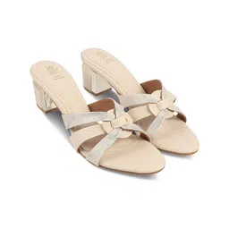 Tresmode Textured Open Toe Block Heels-10