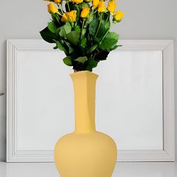 LASAKI Anjani Yellow Matte Finish Ceramic Flower Vase-image-64