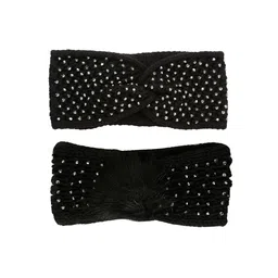 FabSeasons Kids Pack Of 2 Black Embellished Acrylic Headband-image-98