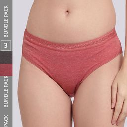 JJAAGG T Women Pack Of 3 Solid Mid-Rise Bikini Briefs-image-7