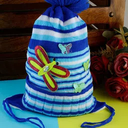 PASSION PETALS Infants Striped Applique Woolen Beanie Cap-image-47