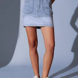 STREET 9 Woven Design A-Line Mini Skirt-image-29