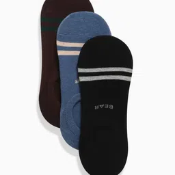 THE BEAR HOUSE Men Pack Of 3 Striped Shoe Liners Socks-image-8
