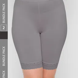 NOIRA Women Pack Of 2 Mid- Rise Boy Shorts Briefs-image-92