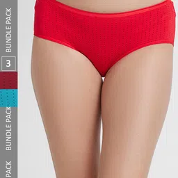 FashionRack Women Pack Of 3 Assorted Printed Cotton Hipster Briefs-image-63