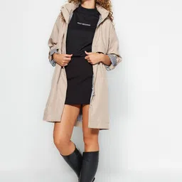 Trendyol Hooded Longline Front-Open Overcoat-3