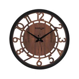 RANDOM Brown & Black Analogue Contemporary Wall Clock-35