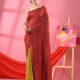 Angoshobha Colourblocked Pure Cotton Saree-image-81