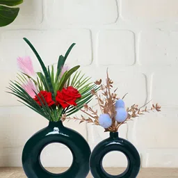 GW CREATIONS Green 2 Pieces Donut-shaped Flower Vases-image-73