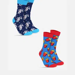 TOFFCRAFT Men Pack Of 2 Patterned Calf Length Socks-29