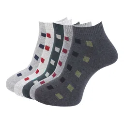 Dollar Socks Men Pack Of 5 Assorted Ankle-Length Cotton Socks-45