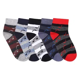 MARC Boys Pack Of 5 Striped Ankle-Length Socks-5