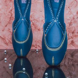 NR By Nidhi Rathi Women Navy Blue Mojaris Flats-image-93