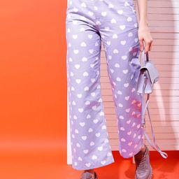 Tokyo Talkies Women Lavender Printed Flared Clean look Dad Fit Jeans-image-71