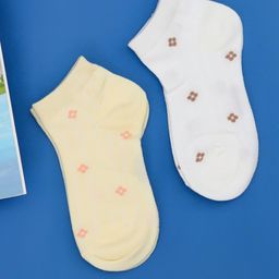 Yellow Bee Girls Pack Of 2 Printed Cotton Ankle-Length Socks-image-55