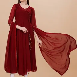 PMD Fashion Gotta Patti Georgette Anarkali Kurta With Dupatta-52