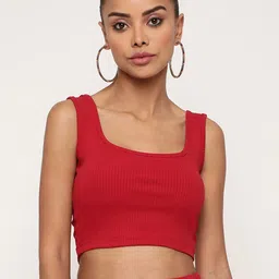 Sugathari Women Maroon Sheen Bralette Crop Top-image-71
