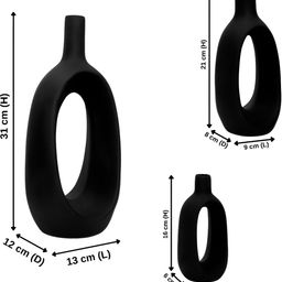 GW CREATIONS Black 3 Pieces Flower Vases-image-52