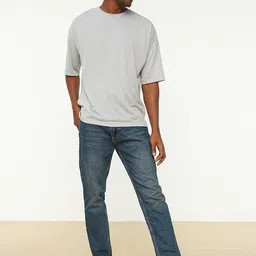 Trendyol Men Blue Solid Mid-Rise Regular Jeans-11
