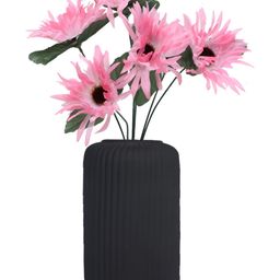 LASAKI Evelyn Black Textured Ceramic Flower Vase-image-27